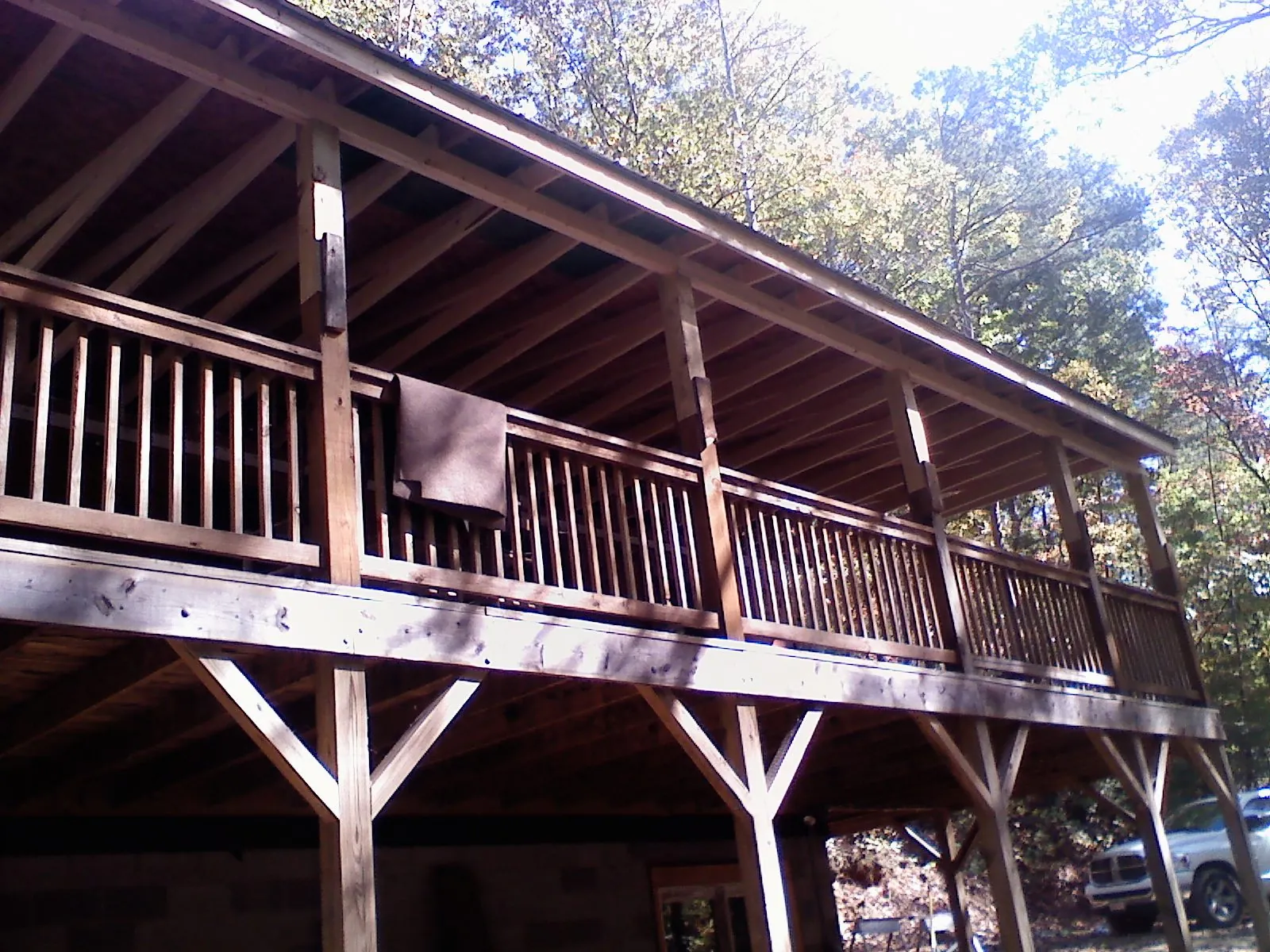 Timber framing under a new elevated porch and deck — Roof Leak Repair in Mullens by Roofing Brothers